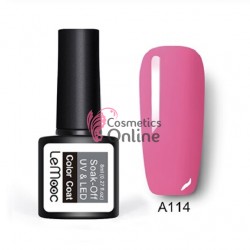 Oja semipermanenta LeMooc color UV / LED de 8 ml Cod A114 Soft Pink + 1 Cutie sclipici Auriu Cadou